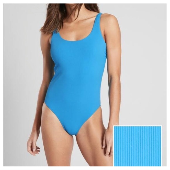 Athleta Other - Athleta Scoop One Piece Swimsuit Blue Size XSP
